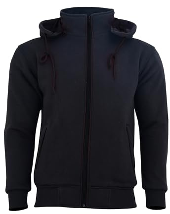 Swift Wear Fleece Motorcycle Hoodie with Removable Armor, Protective Motorbike Jacket for Men, Casual Riding Gear with Reinforced Padding