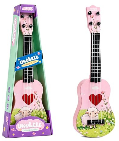 Guitare ukulélé pour Enfants, 42cm Guitare Jouet à 4 Cordes réglables, Instrument de Musique ukulélé pour Enfants, Mini Guitare Musicale éducative pour Tout-Petits Garçons Filles Cadeaux (G)
