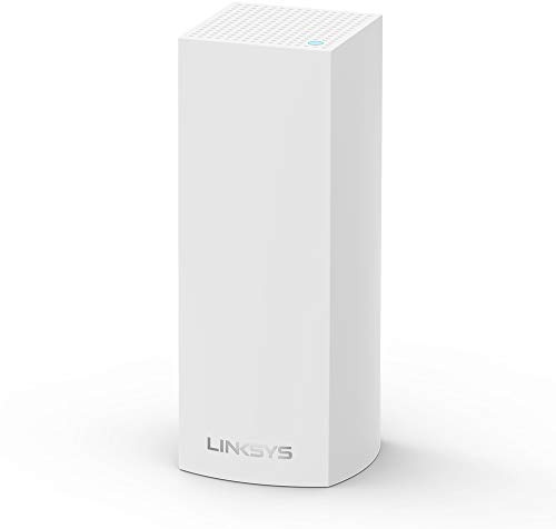 Linksys Velop WHW0301 Tri-Band Whole Home Mesh WiFi 5 System (AC2200) WiFi Router, Extender & Booster up to 2000 sq ft Coverage for 20+ Devices with 2 Gigabit Ethernet Ports, MU-MIMO - 1 Pack, White