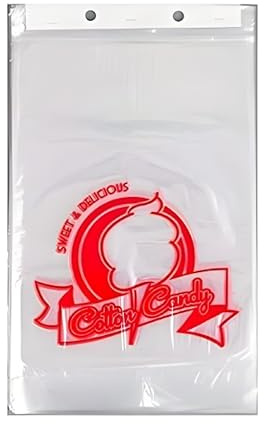 Perfect Stix Concession Essentials CE Cotton Candy Bags-200 Cotton Candy Bags with Ties, 0.5 Height, 18 Width, 12 Length (Pack of 200)