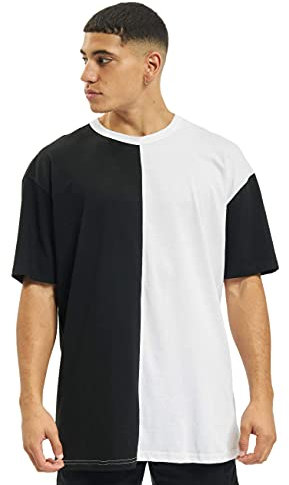 Urban Classics Herren Oversized Harlequin Tee T Shirt, Blk/Wht, L EU