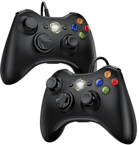Diswoe Controller 2er Pack für PC Xbox 360, PC Controllers 2er Pack Wired USB Gamepad mit Kabel Joystick USB Joysick Gamepad for Win7/8/10/XP