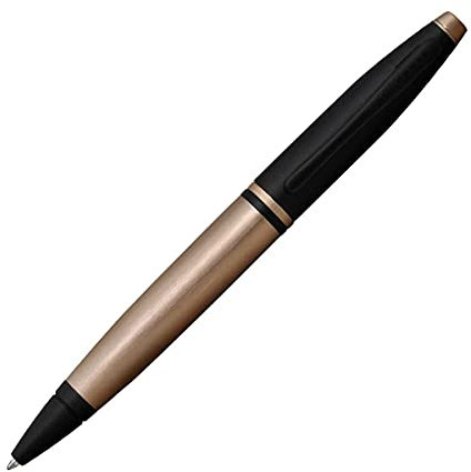 Cross Calais Kugelschreiber (Drehmechanik, Strichstärke M, Schreibfarbe: schwarz, inkl. Geschenkbox) in Rosègold/Schwarz