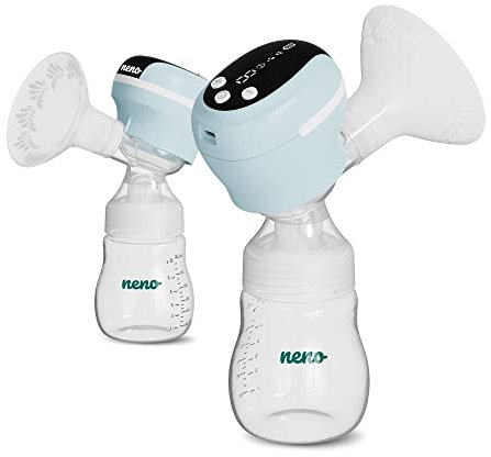 Neno Angelo Milchpumpe Elektrisch - Wireless Drei-Phasen Brustpumpe, leise und kompakt, LED-Licht für Nachtgebrauch, 9 Saugstufen, ideal für Zuhause & Reisen, BPA-freies Silikon