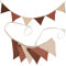 G2PLUS 190CM Guirlande de Fanions,Fanions Bannière,Guirlande en Tissu avec 6 Drapeaux Double Face Banderole Triangle pour Chambre d'enfant Décoration (Marron)