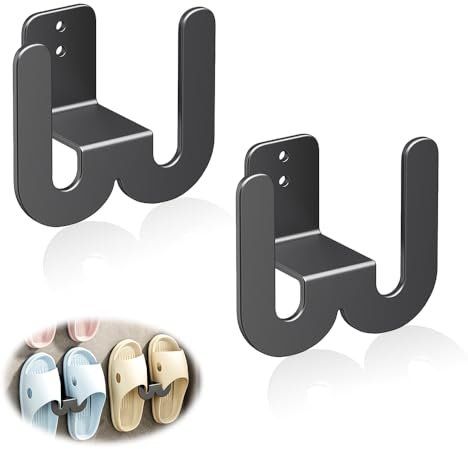 BNGXR Schuhhalter Wand, 2 Stück Wandmontage Schuhhalter Schuhhalter für Eingangstür Badezimmer Schuhregal zur Wandmontage Multifunktionales Türschuhregal Wand zum Aufhängen für Hausschuhe Schwarz