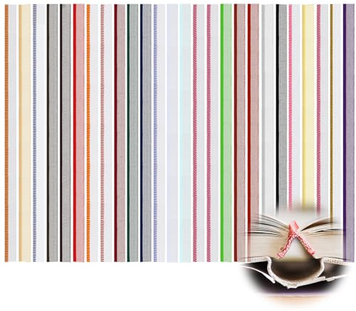 AOZUO 26 fasce per rilegatura libro, 30 x 1,3 cm, in cotone, 26 colori, kit per principianti, decorazione per libro