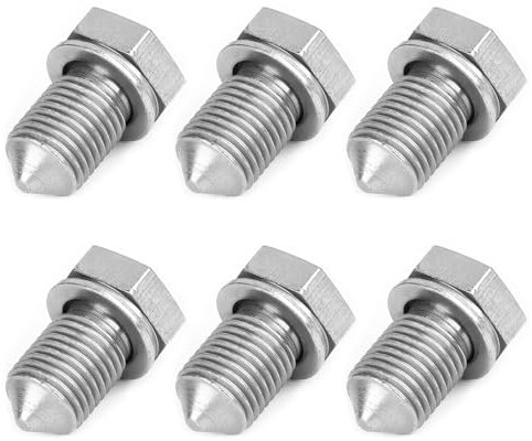 MplehDa Ölablassschraube, 6 StüCk Ölablassschraubedichtung, Ölablassschraube Dichtring, Legierter Stahl Ölablassschraube, Oelablassschraube Mit Unterlegscheibe Gewinde Laenge Kompatibel Mit N90813202
