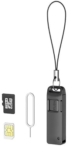 Universal SIM Card Ejector Tool Set with Keychain Holder, Storage Box, iPhone Compatible