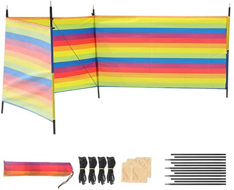 Strandwindschutz, Windblocker Shade, Camping, Windschutz, tragbar, Outdoor, Windschutz, Sichtschutz für Picknick, Backyard, Reisen, Oxford-Stoff mit Metallstäben