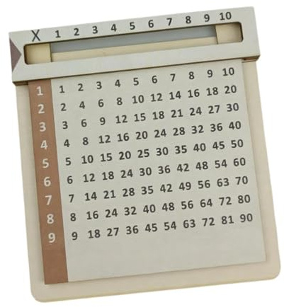 MotiveTech Tablas de Multiplicar Deslizables de Madera, Tablero de Conteo Matemático, Juguete Educativo Compacto para Niños Y Niñas a Partir de 3 años.