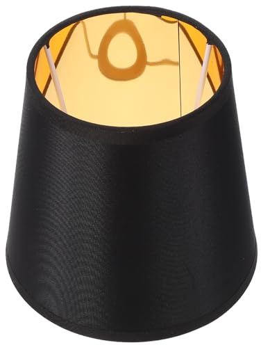 SHOWERORO Pantalla de Lámpara Negra Pequeña de Tela Diseño Elegante para Lámparas de Techo Mesa y Pared Accesorio Decorativo para Salón y Dormitorio