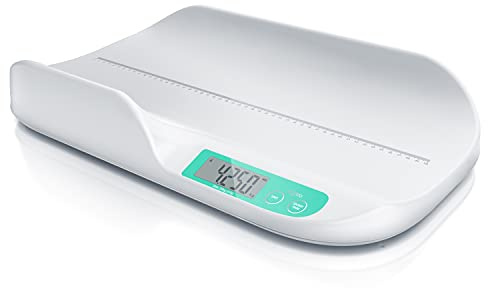 CSL - Babywaage digital - Kinderwaage - Säuglingswaage - Tierwaage - Wiegefläche 56 x 33 cm - 20 g bis 20 kg - 5 Gramm Genauigkeit - für Babys Tiere - 2,9 Zoll Display - Touchbuttons