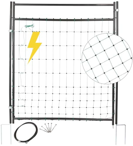Agrarzone Elstaket | Elstängsel dörr elstängsel nät 105 cm | Liten maskstorlek och stabil | Stabil pildörr för betesport fårstaket elektriskt staket | Snabbare och säkrare betesåtkomst