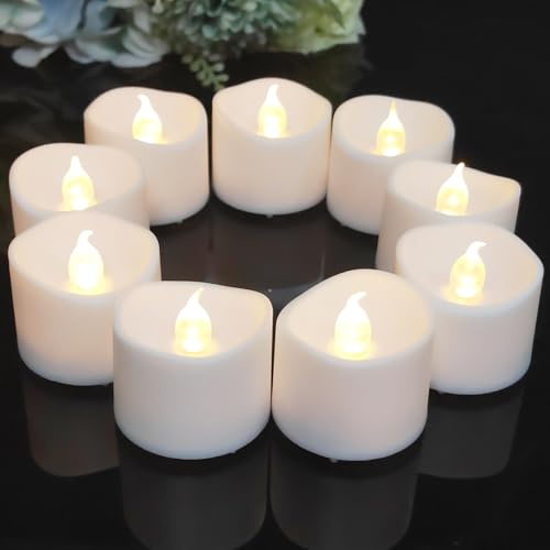 Jialine 12 Pack led Tea Lights,tealights Candles, Flameless Flickering Tealights, 200+Hours Fake Electric LED Candles Tea Lights for Votive, Home Decorations