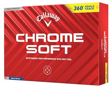 Callaway Golf Chrome Soft Premium Tour Golf Ball 2024 Yellow 360 Triple Track