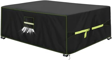 VDISRR Skydd för trädgårdsmöbler, 180 x 122 x 74 cm, vintersäkert och vattentätt skyddsfodral för trädgårdsmöbler med ventilationsfönster, robust 420D Oxford täckpresenning, perfekt skydd för
