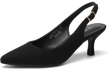DREAM PAIRS Escarpins Femme Petits Talons,Size 41,Noir-Suede-1
