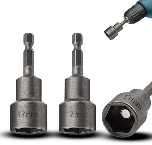 TXXATX 17 mm Llave de Vaso Hexagonal 3 Piezas Taladro Magnetico Juego de Llaves de Vaso 1/4 Pulgadas Cambio Rápido Llaves de Vaso para Taladro Manuales Atornilladores Inalámbricos