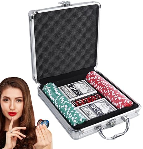 Lyricalist Poker Chips Set for Texas Holdem – Professional Poker Chips | Pokeruppsättningar, Chips för Mah Jong Games | Pokerchips set med aluminiumfodral för Texas Hold'em Blackjack Card Club