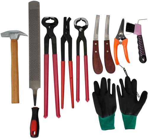ybaymy Kit de 10 outils professionnels pour chevaux et sabots