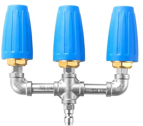 Boquilla Turbo Triple, Boquilla Turbo de Conexión Rápida de 4000 PSI de 1/4 Pulgada, Boquilla de Lavadora a Presión Turbo Giratoria de 360 ​​​​° para Vehículos, Exteriores de