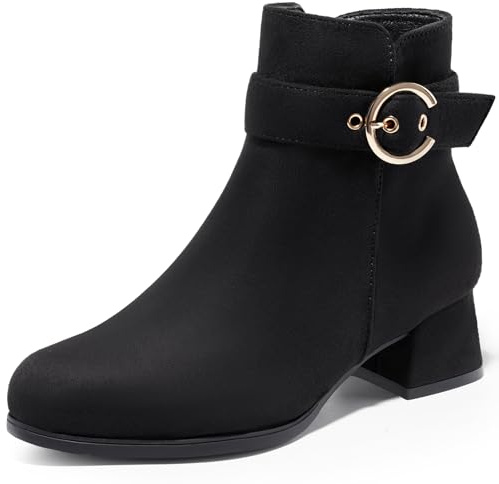 Harvest Land Women Ankle Boots Lady Side Zipper High Heel Boot Fashion Chelsea Boots