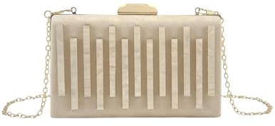 MODELISA - Bolso Clutch De Fiesta Elegante Cadena De Hombro Boda Evento Ceremonia Para Mujer (Beige)