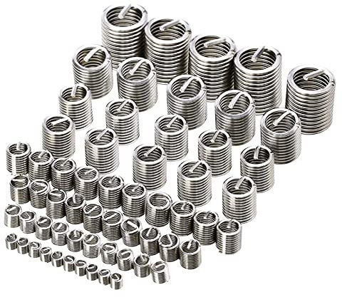 Thread Repair Insert Kit, 60pcs Stainless Steel Thread Repair Insert Kit M3 M4 M5 M6 M8 M10 M12 Helicoil Type