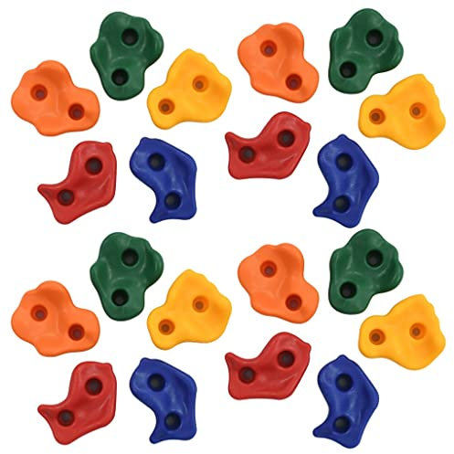 vidaXL 20x Kletterstein Klettersteine Klettergriffe Set Klettertraining Kletterwand Boulderwand Spielturm Kinder Outdoor Mehrfarbig PE Schrauben
