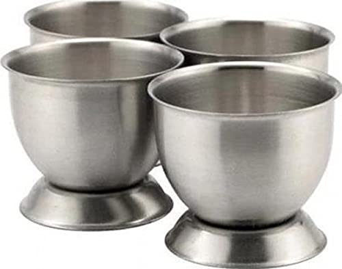 Acense Egg Cups, Stainless Steel, Quantity: 4 Pieces, Size: 3.5cm(H) x4.5cm(W), Sufficient Cup Space, Curved Perfectly, Easy Insertion/Removal, Cleanable, Dishwasher Safe