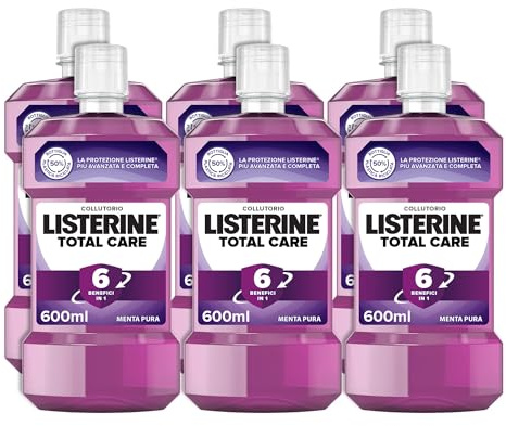 Listerine Total Care Minze Pura, 6 Vorteile in 1, 6 x 600 ml