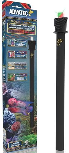 Advatec Premium Polymer Aquarium Heater with Advanced LED Temperature Control System - for Fresh & Saltwater Aquariums (300 Watts / 90-125 Gallons)