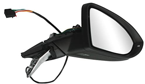 Convitex Golf 7 Außenspiegel, Komplett Seitenspiegel für Golf VII, Elektrisch, Konvex, Beheizbar, Lackierbar, Elektrisch Abklappbar, mit Blinker, mit Bodenleuchte, mit Speicher, 13 PINS/Rechts