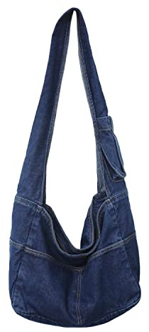 LHHMZ Denim Hobo Taschen für Damen Retro Jeans Umhängetasche Lässige Jean Tote Handtaschen Umhängetasche für Damen