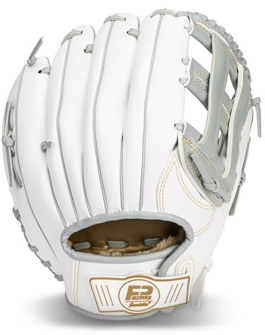 Franklin Sports Fastpitch Softball Glove - Field Master Fastpitch + Softball Mitt - Womens + Girls Righty Glove - Adult + Youth Gloves - Right Hand Throw - 11.5 - White + Grey