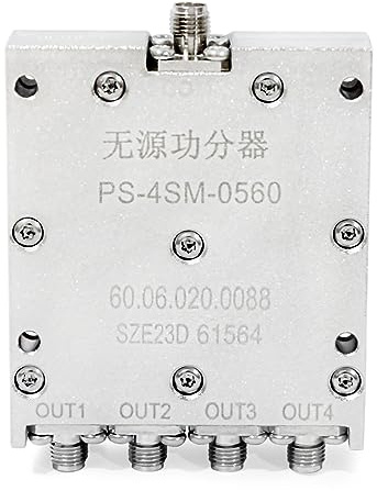 TOJOIN 0.5-6GHz Divisore di Potenza RF a Microstriscia, 4 vie Microstrip Power Divider SMA Splitter per Sistema di Antenna/Radar/Bluetooth/Comunicazioni Senza Fili(PS-4SM-0560)
