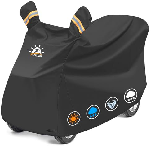 Zettum Mobility Scooter Cover 142 CM - 600D PU Scooters Rain Covers Heavy Duty & Waterproof, Outdoor Electric Scooter Cover Accessories Universal Fit for Most Mobility Scooters (142 x 66 x 119 CM)