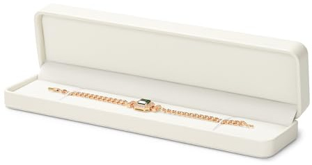 Oirlv Blanc PU Cuir Ecrin Collier,Boîte Collier,Boîte à Pendentif,Boite Bracelet,Pour Saint Valentin,Anniversaire,Noël