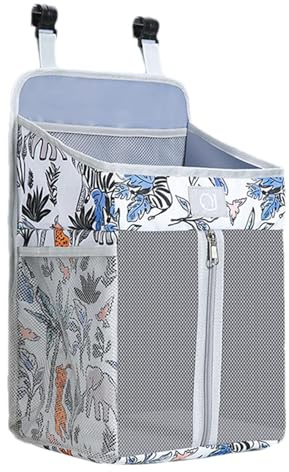 Kaxenig Suspendu Organisateur De Couches, Rangement Couches Bebe, Panier Rangement Bébé Pour Lit De Bébé, Organisateur De Panier De Chambre D'enfant Pour Parc De Berceaux, 43x26x18cm