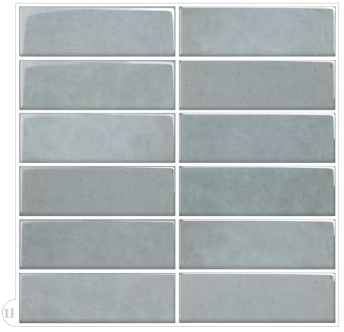 WoStick Azulejos autoadhesivos 3D para pared, 30,5 x 30,5 cm, tamaño completo, para cocina y baño, 10 hojas/paquete