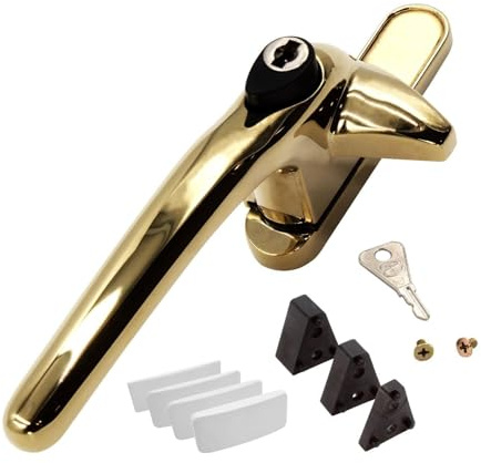 Universal Cockspur Window Handle Kit (10 Pack) - Left, Gold/White