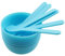 Quystetes Lot de 6 de Mélange de Colle Bleus avec Cuillères pour la Fabrication de Slime, en Plastique PP, de Mélange Réutilisables