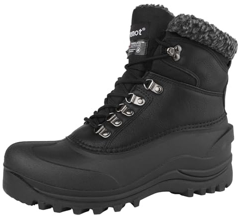 riemot Stivali da neve da donna e da uomo, impermeabili, invernali, caldi, imbottiti, antiscivolo, per escursionismo, trekking, lavoro, sci, attività all'aperto, EU36-47, 43 EU