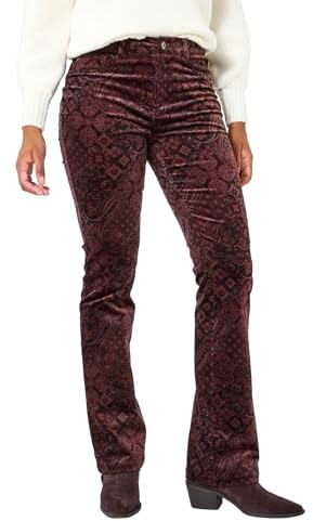 Joe Browns Women's Printed Bootcut Boho Moleskin Trousers Casual Pants, 14 Brown