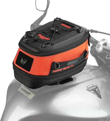 Rhinowalk Borsa da serbatoio magnetica per moto, 5 – 6,5 l, capacità espandibile, per moto, con protezione antipioggia