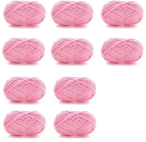 ullnystan 10 st x 50 g tjockt handgjort sammetsgarn gör-det-själv för stickning, halsduk, hatt, mjuk stickad chenille (färg: 15)
