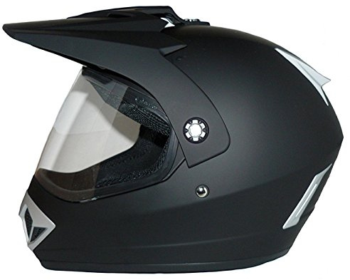Motorradhelm Motocrosshelm Endurohelm matt-schwarz V370 mit klappbaren Visier - Größe L