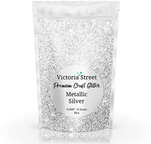 Victoria Street Glitter - Metallic Silver - Fine 0.008 / 0.2mm (Platinum)[100 Grams]