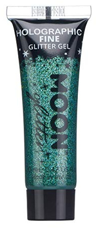 Holographic Fine Face & Body Glitter Gel by Moon Glitter - Green - Cosmetic Festival Glitter Face Paint for Face, Body, Hair, Nails - 12ml